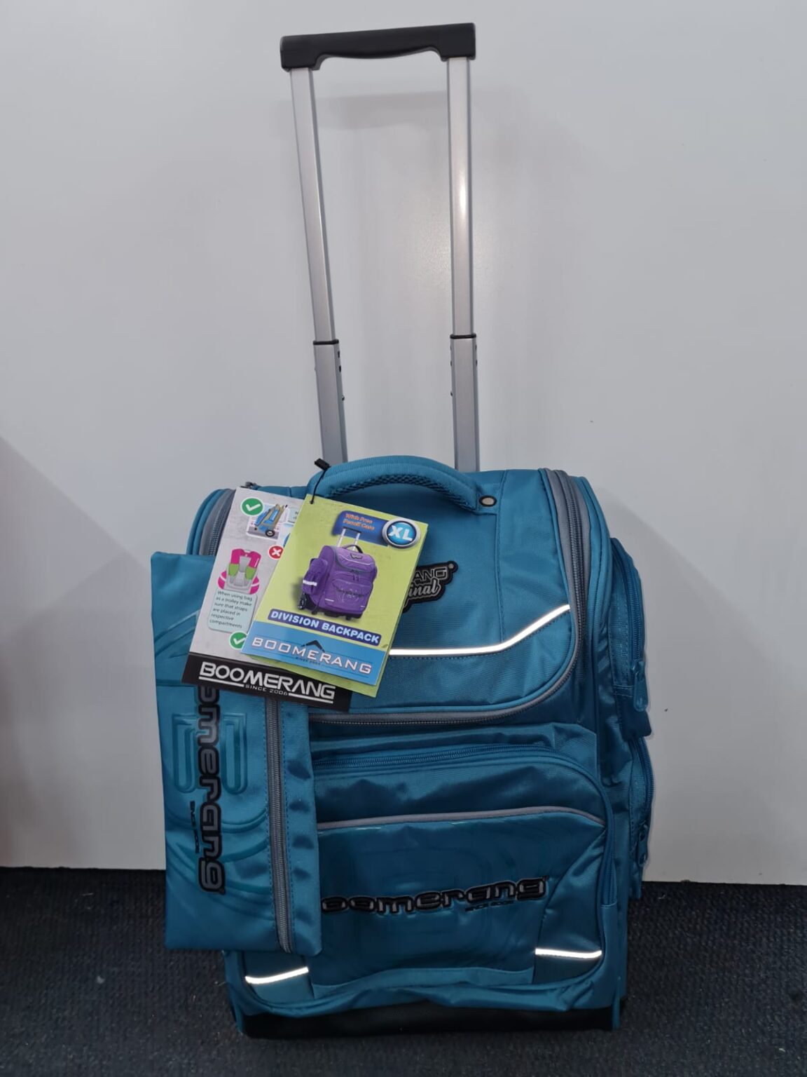 Boomerang Trolley Nylon XL Teal - Monnataz School Bags